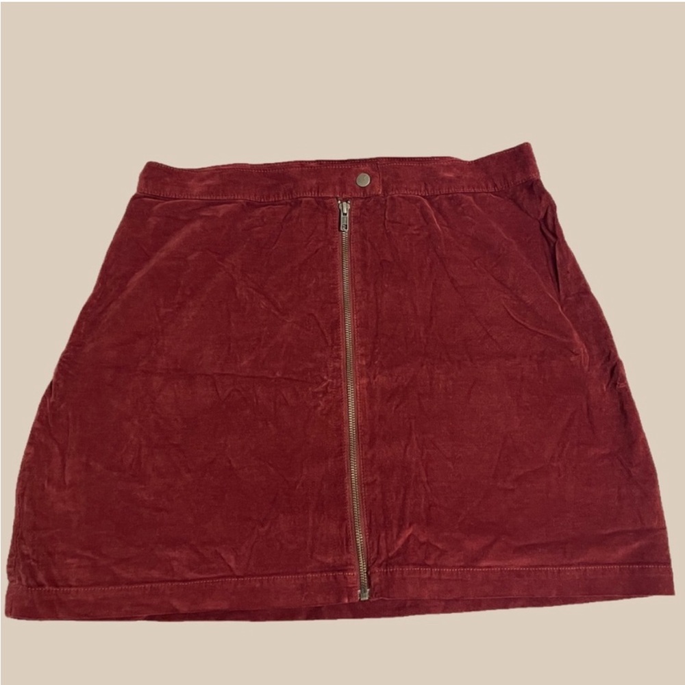 Madewell Studio Zip Velvet Cabernet Skirt